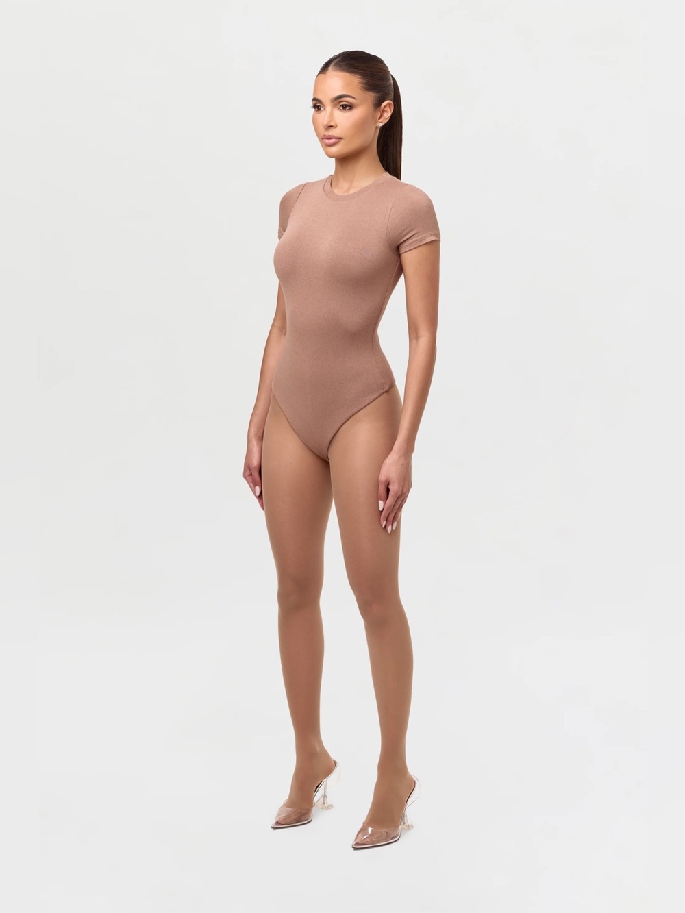 Naked Wardrobe NW Crewneck Short Sleeve Bodysuit Coco